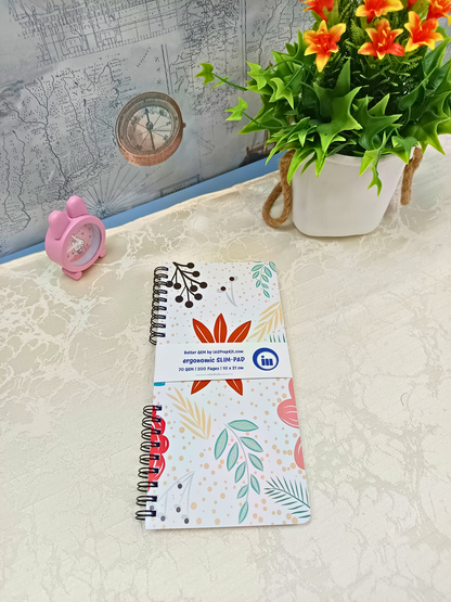 Terra Floral Cover Design - Slim Pad - 200 Pages