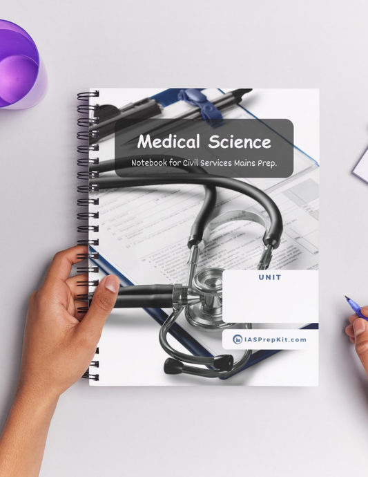 MEDICAL SCIENCE Cover Page - Unruled 200 Pages (UPSC QCAB Size) Notebook - for MAINS - Wiro Binding (Metal Rings) - Inclusive of 12% GST - FREE Shipping