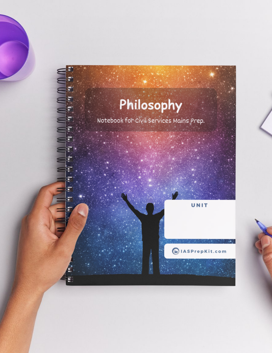 PHILOSOPHY Cover Page - Unruled 200 Pages (UPSC QCAB Size) Notebook - for MAINS - Wiro Binding (Metal Rings) - Inclusive of 12% GST - FREE Shipping