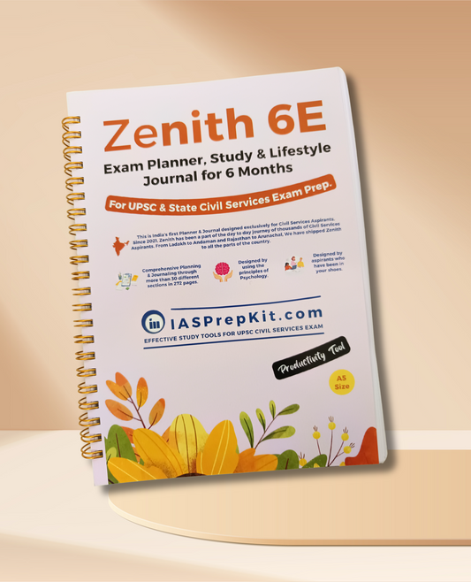 A5 Size - Zenith 6E - Exam Planner, Study & Lifestyle Journal for 6 Months (You can use this from any date)