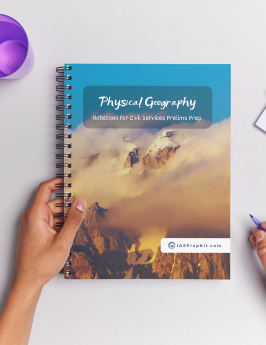 PHYSICAL GEOGRAPHY Cover Page - Unruled 200 Pages (UPSC QCAB Size) Notebook - for PRELIMS - Wiro Binding (Metal Rings) - Inclusive of 12% GST - FREE Shipping