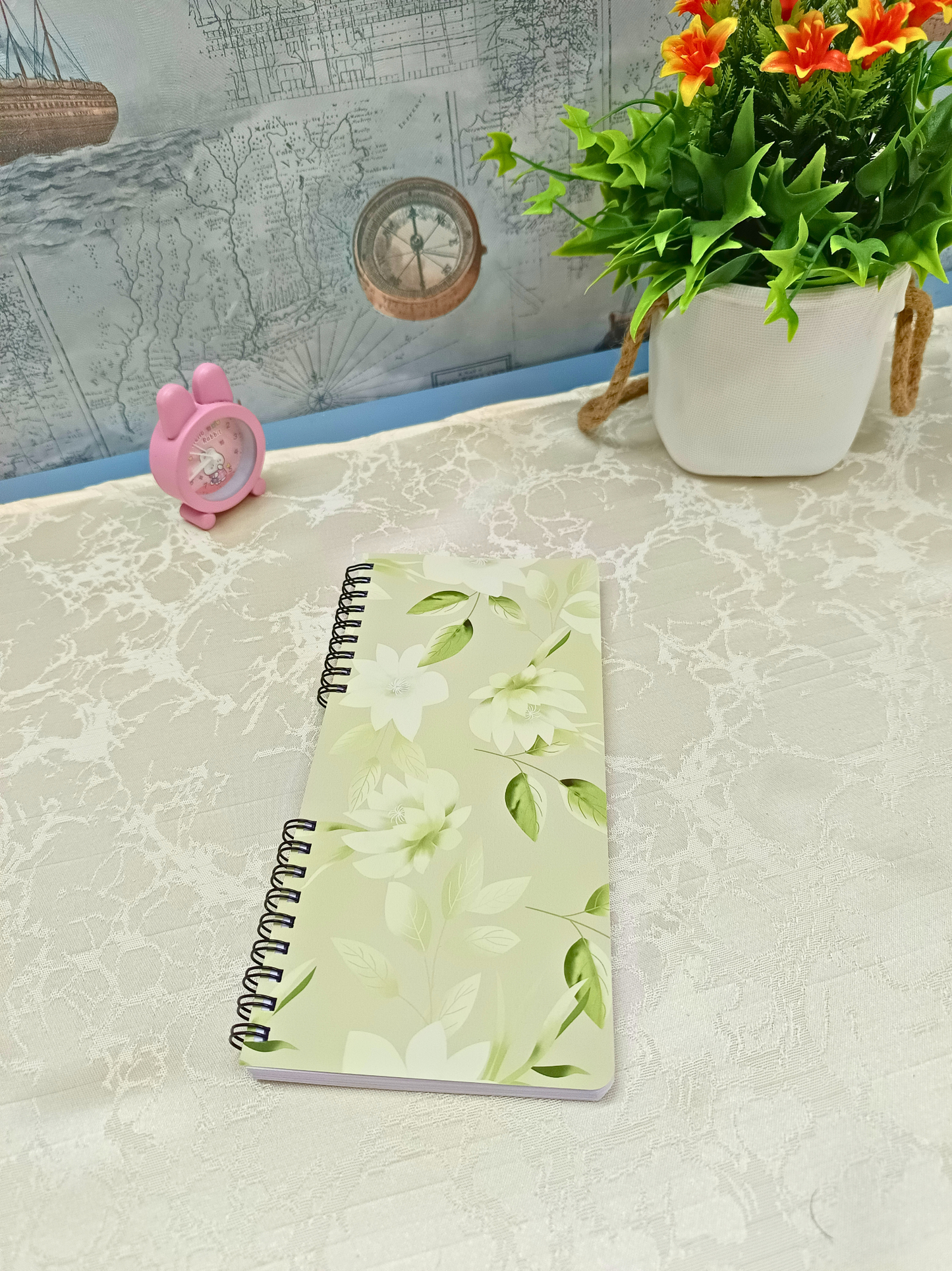 Ivory Bloom Cover Design - Slim Pad - 200 Pages