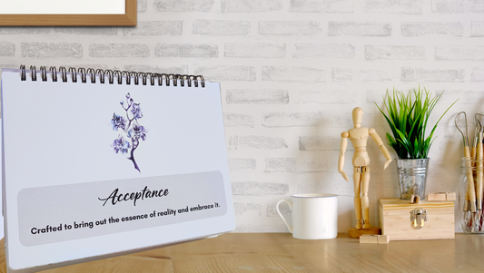 ACCEPTANCE - Daily Affirmation Flip Book for 4 Weeks - Crafted to bring out the essence of reality and embrace it - A5 Size - Wiro Binding