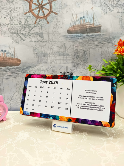 Midnight Jungle - 2026 UPSC Desk Calendar with Important UPSC Dates