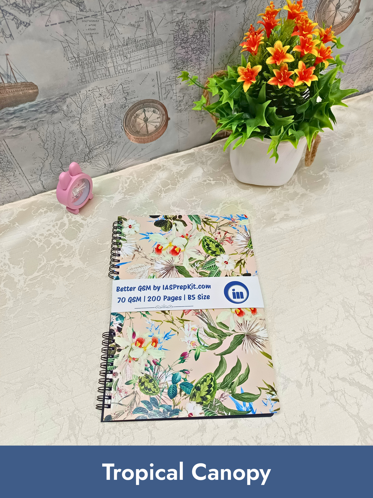 Tropical Canopy Cover Design - Standard Size B5 Notebook - 200 Pages