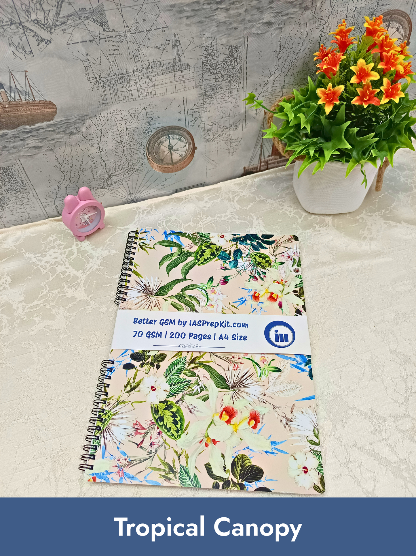 Tropical Canopy Cover Design - Large Size A4 Notebook - 200 Pages