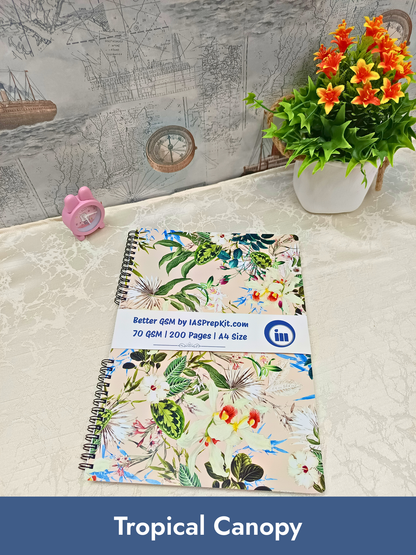 Tropical Canopy Cover Design - Large Size A4 Notebook - 200 Pages