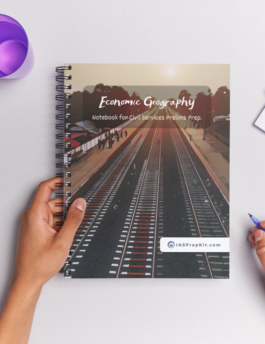 ECONOMIC GEOGRAPHY Cover Page - Unruled 200 Pages (UPSC QCAB Size) Notebook - for PRELIMS - Wiro Binding (Metal Rings) - Inclusive of 12% GST - FREE Shipping