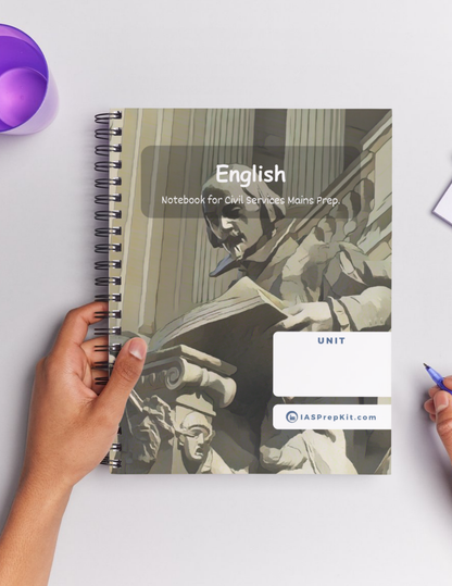 ENGLISH LITERATURE Cover Page - Unruled 200 Pages (UPSC QCAB Size) Notebook - for MAINS - Wiro Binding (Metal Rings) - Inclusive of 12% GST - FREE Shipping
