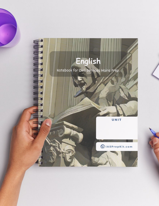 ENGLISH LITERATURE Cover Page - Unruled 200 Pages (UPSC QCAB Size) Notebook - for MAINS - Wiro Binding (Metal Rings) - Inclusive of 12% GST - FREE Shipping