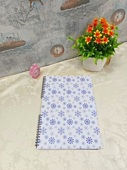 Frosted Blueflakes Cover Design - Large Size A4 Notebook - 200 Pages
