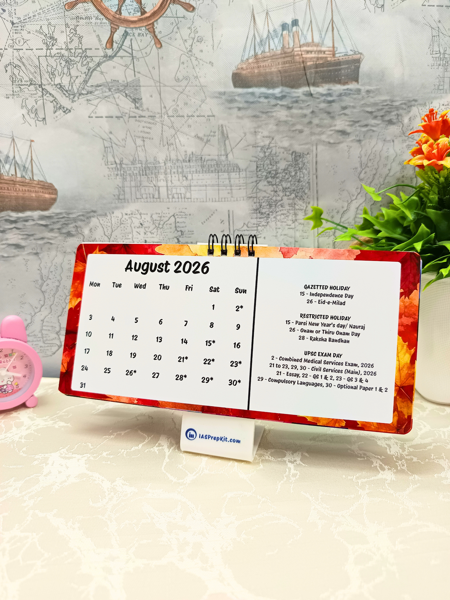 Midnight Jungle - 2026 UPSC Desk Calendar with Important UPSC Dates