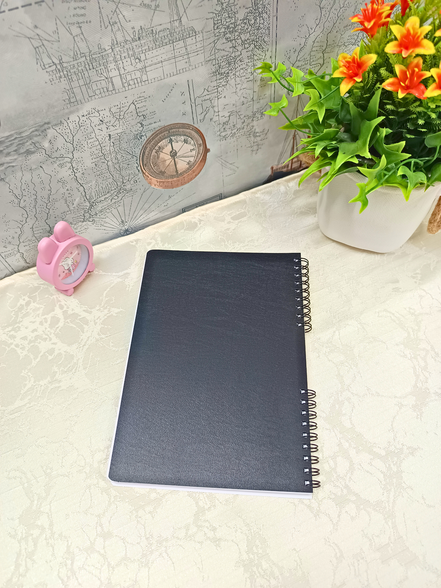 Terra Floral Cover Design - Small Size A5 Notebook - 200 Pages