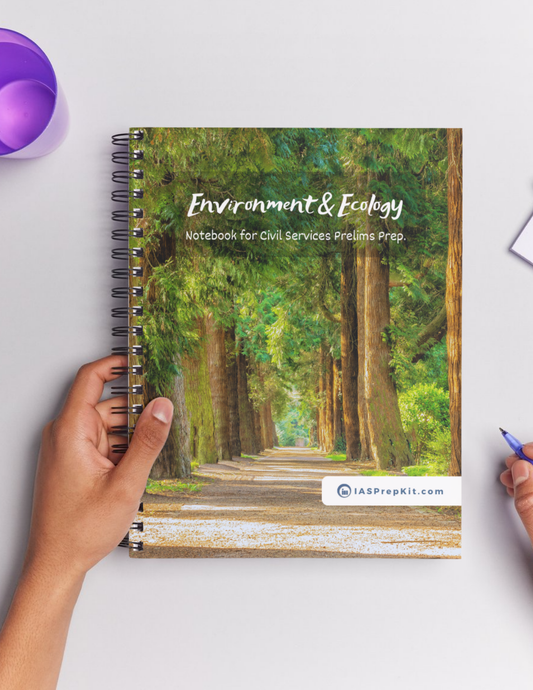 ENVIRONMENT & ECOLOGY Cover Page - Unruled 200 Pages (UPSC QCAB Size) Notebook - for PRELIMS - Wiro Binding (Metal Rings) - Inclusive of 12% GST - FREE Shipping