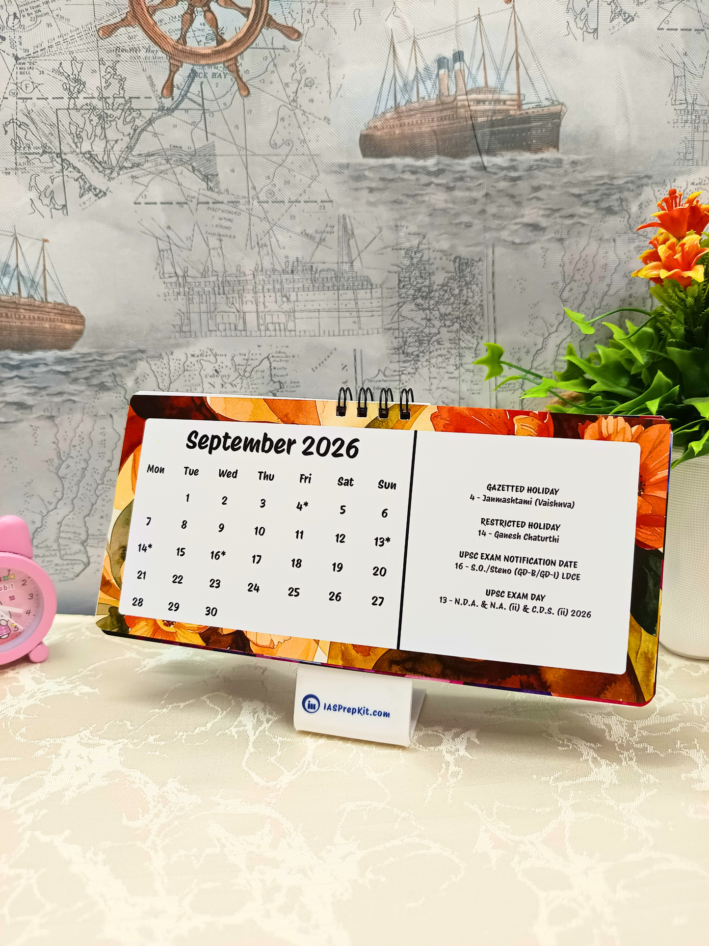 Midnight Jungle - 2026 UPSC Desk Calendar with Important UPSC Dates