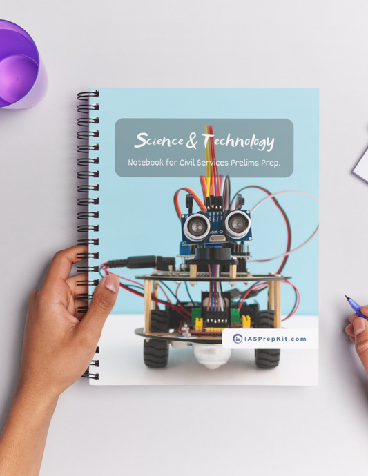 SCIENCE & TECHNOLOGY Cover Page - Unruled 200 Pages (UPSC QCAB Size) Notebook - for PRELIMS - Wiro Binding (Metal Rings) - Inclusive of 12% GST - FREE Shipping