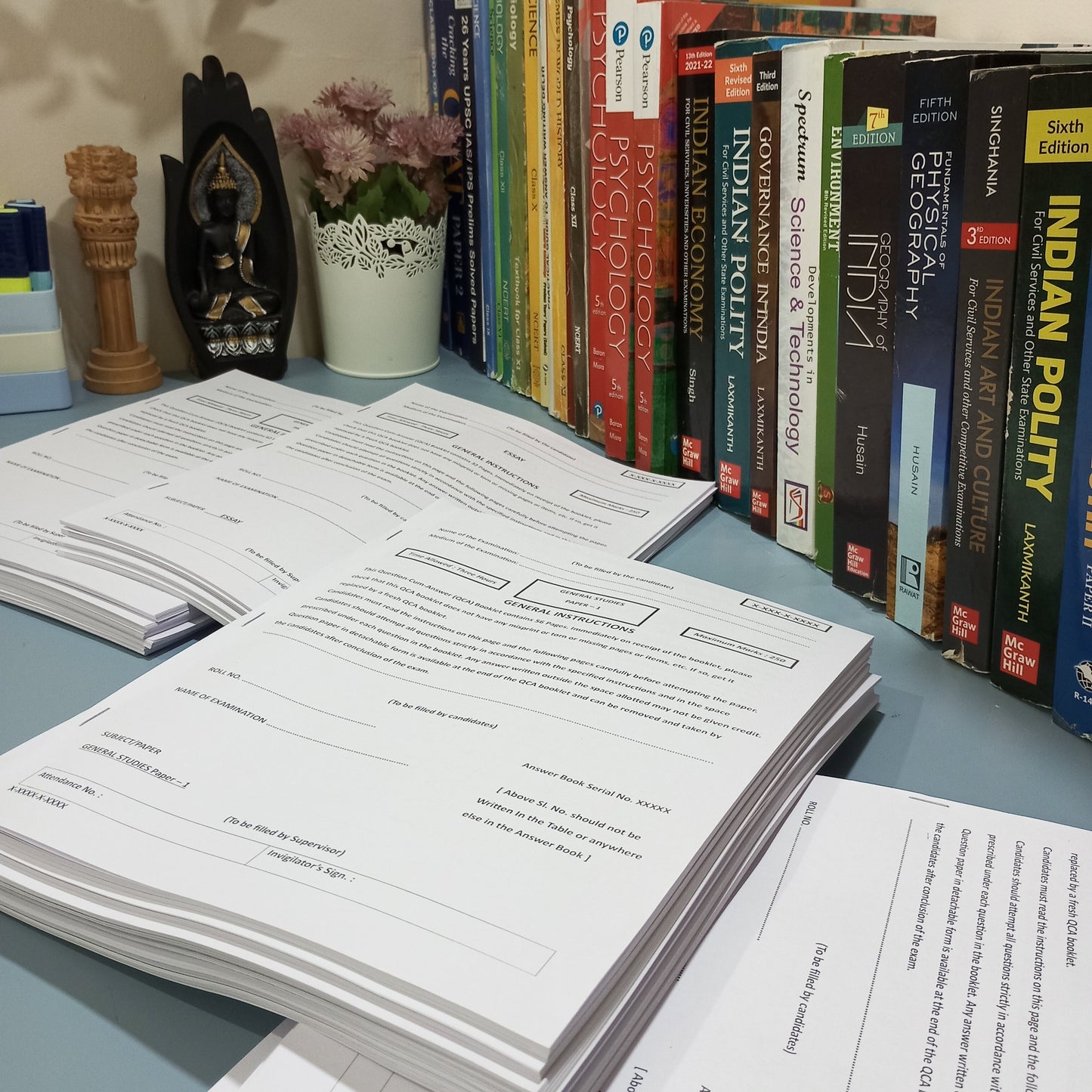 2019 Mains QCAB Replica - GS 1,2,3,4 & Essay (5 Booklets) - UPSC QCAB Size - For Real Exam Simulation