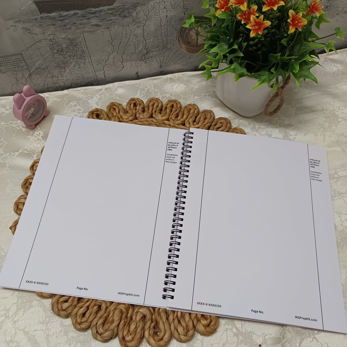 WriteSmart Orange - 5 Notebooks (Total 1,000 Pages) - Empty Pages for Answer Writing / Notes with UPSC QCAB Layout - 80 GSM Paper