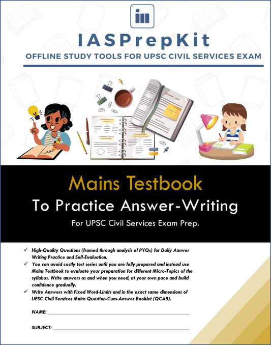 GS 3 - Mains Testbook to Practice Daily Answer-Writing & Self-Evaluation for UPSC Civil Services Exam Prep. (140 Questions)