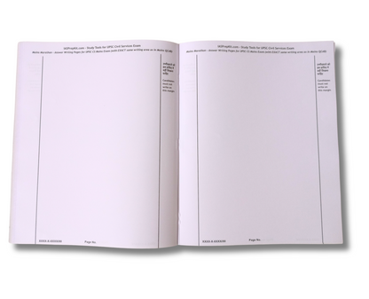 Mains Marathon - Empty Answer-Writing Booklets for UPSC CS Mains Exam (Exact UPSC QCAB Size - 100 pages, 70gsm, FREE Shipping)