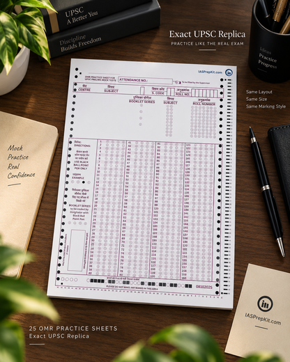 50 OMR Practice Sheets - Exact UPSC Replica