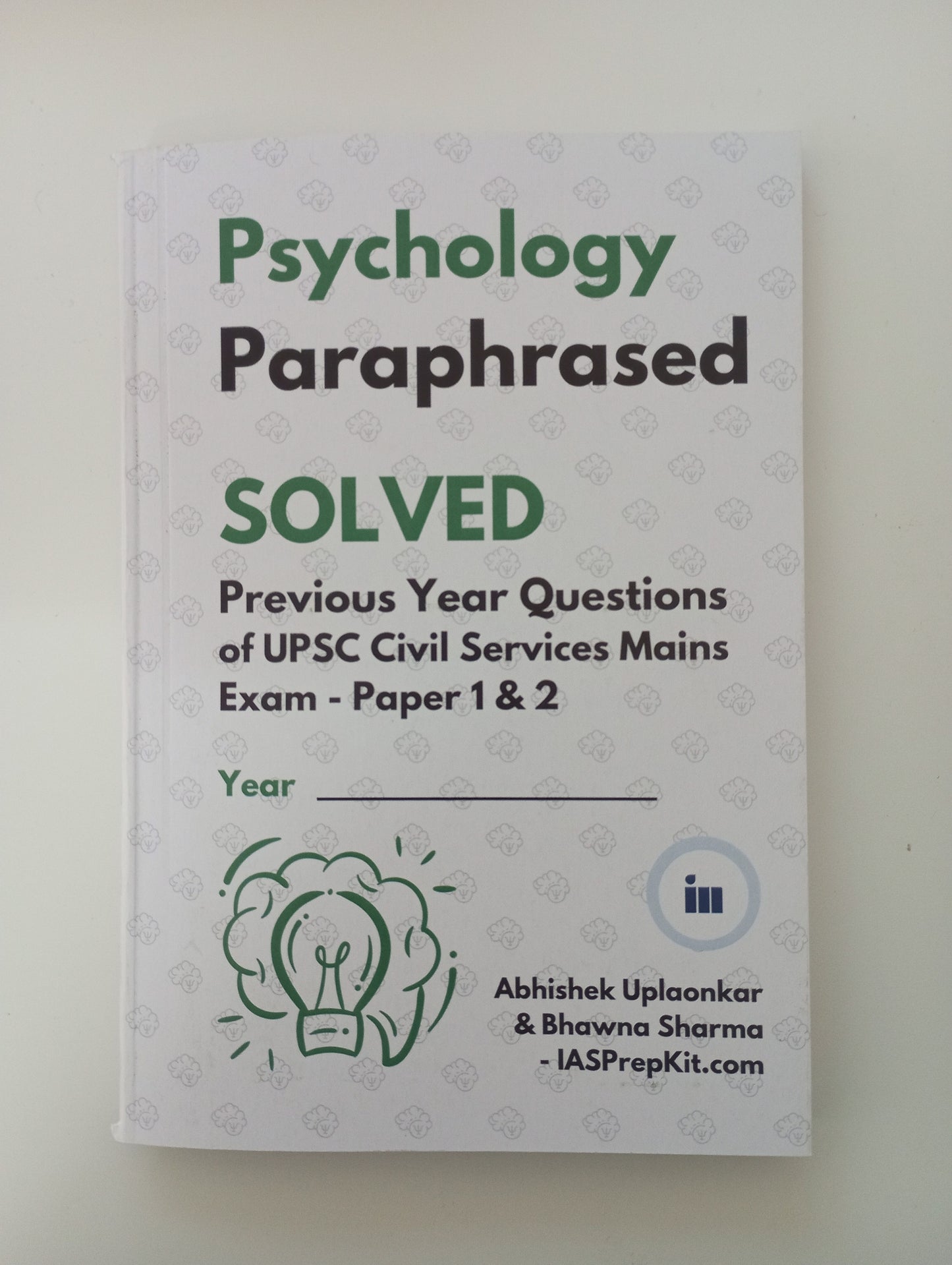 Solved PYQs - UPSC CS Mains 2023 - Psychology Paper 1 & 2 - Pointwise & Word-limit based answers  - Price below is the final price including shipping