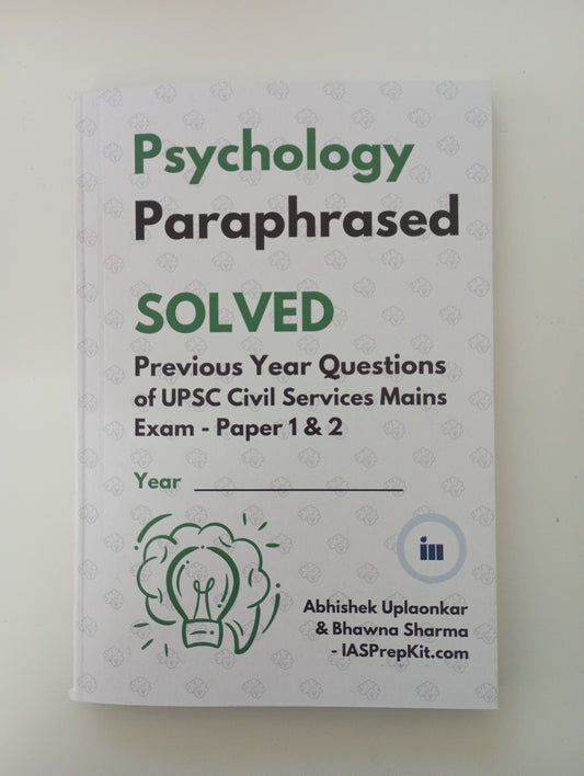 Solved PYQs - UPSC CS Mains 2023 - Psychology Paper 1 & 2 - Pointwise & Word-limit based answers  - Price below is the final price including shipping