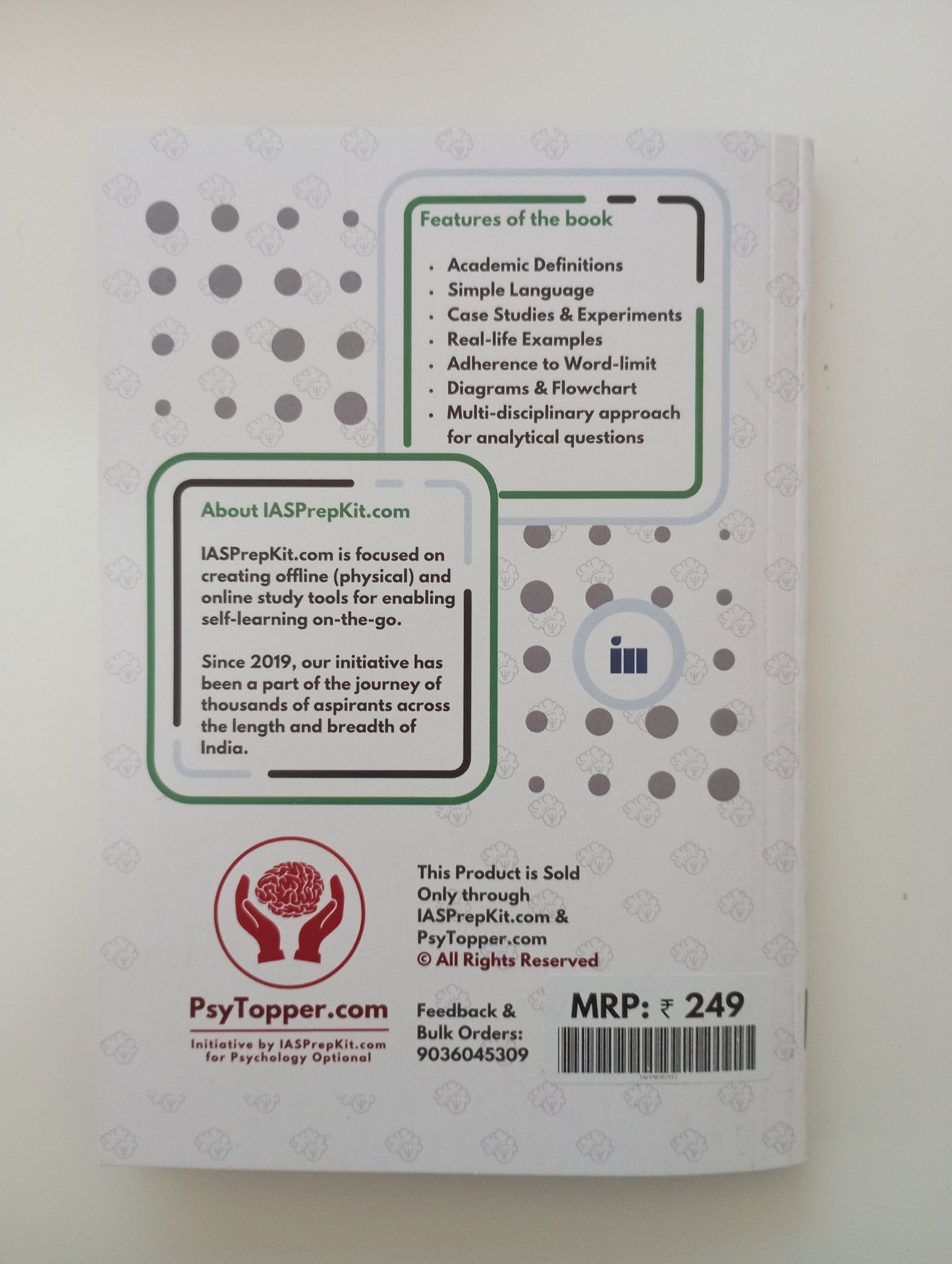 Solved PYQs - UPSC CS Mains 2023 - Psychology Paper 1 & 2 - Pointwise & Word-limit based answers  - Price below is the final price including shipping