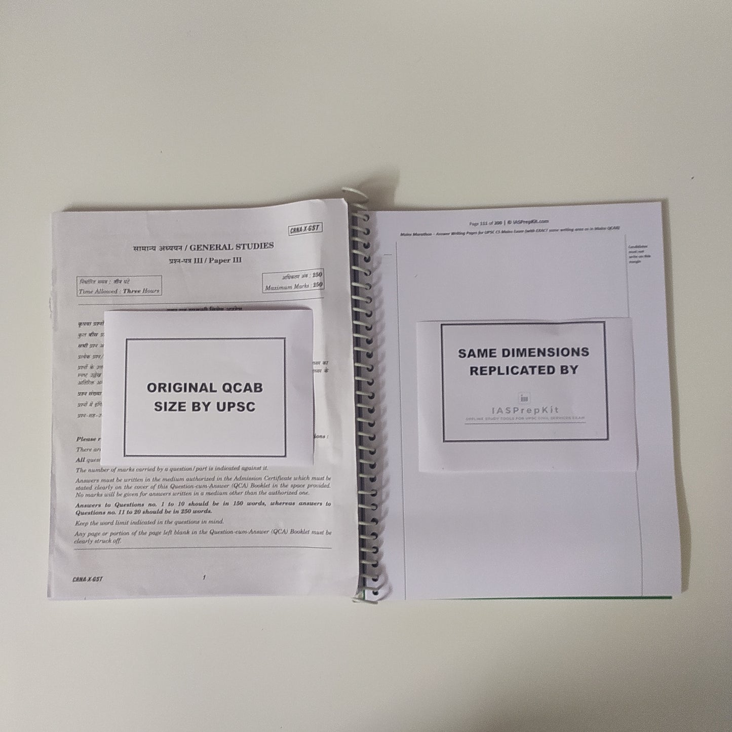1 Booklet - Mains Marathon - Answer Writing Booklets for UPSC CS Mains Exam with exact same dimensions as in UPSC QCAB (200 pages in each booklet)
